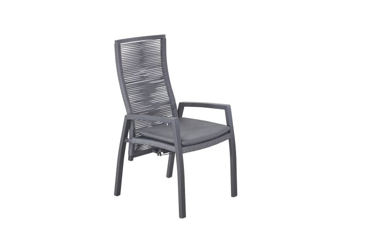 Wholesaler Positionsstuhl Diwo, Rope Farbe Grau, Gestell Aluminium Anthrazit