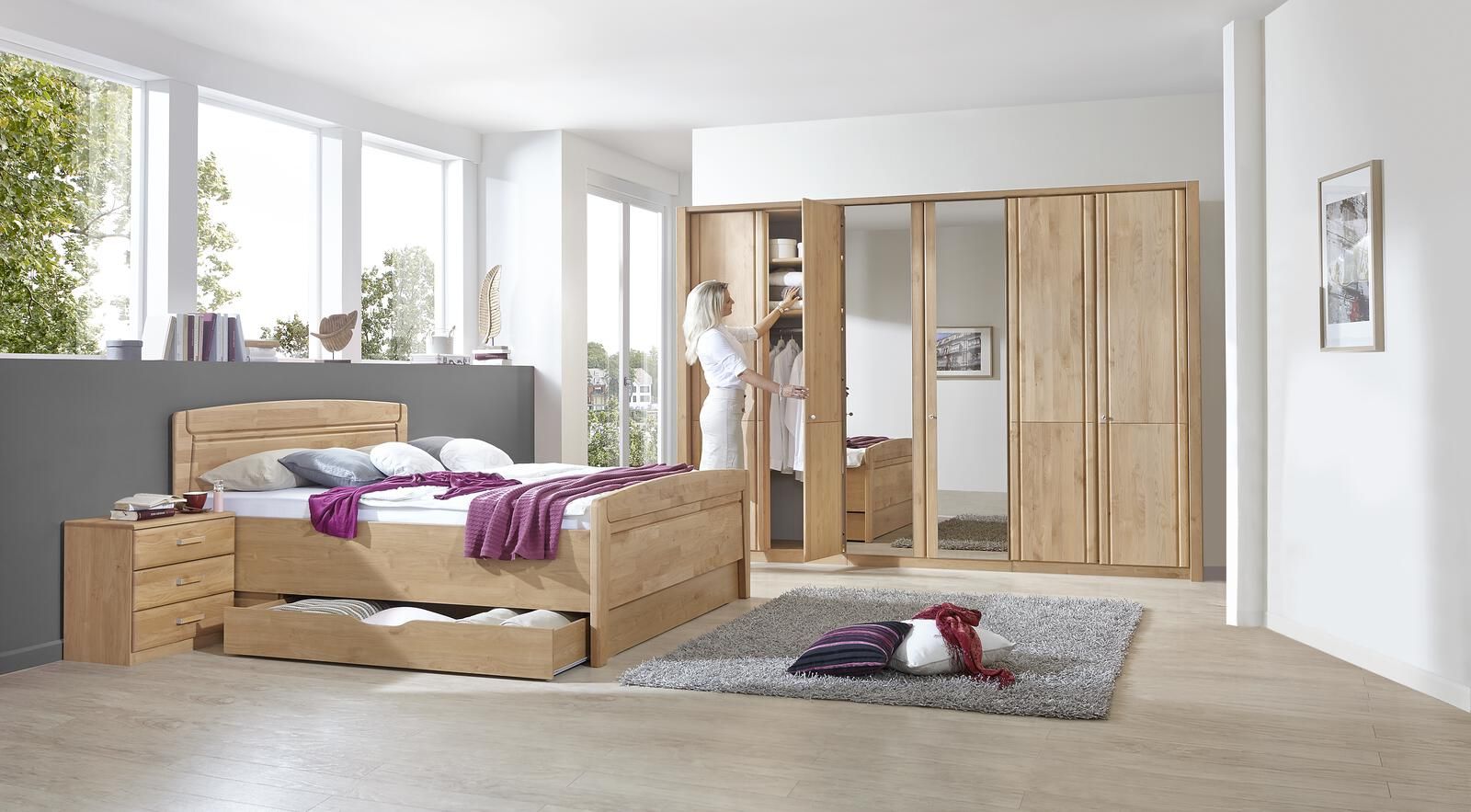 Schlafzimmer Lausanne mit Bettschubkasten