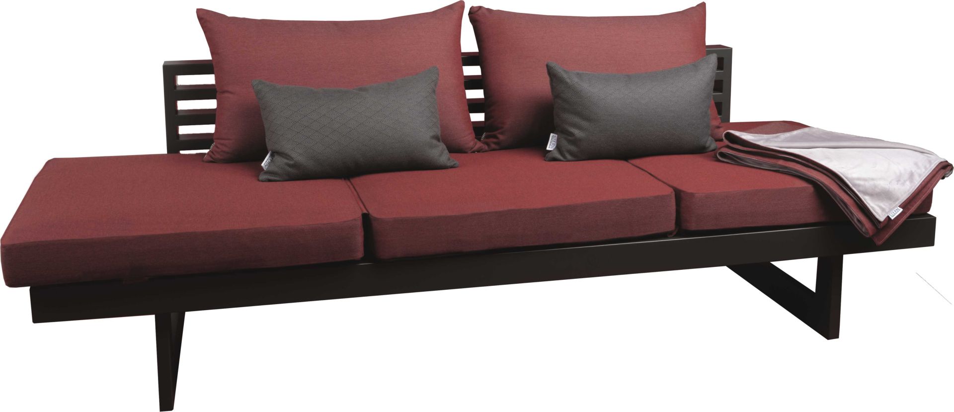 Stern Lounge / Liege New Holly, Auflage/Rückenkissen Outdoorstoff Rot,Gestell Aluminium Anthrazit/Karbon 416297
