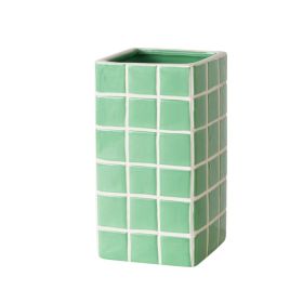 Boltze Vase Cube grün weiß